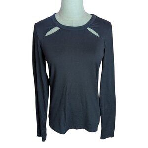 MTA Sport Long Sleeve Slit Shoulder Athletic Tee Small